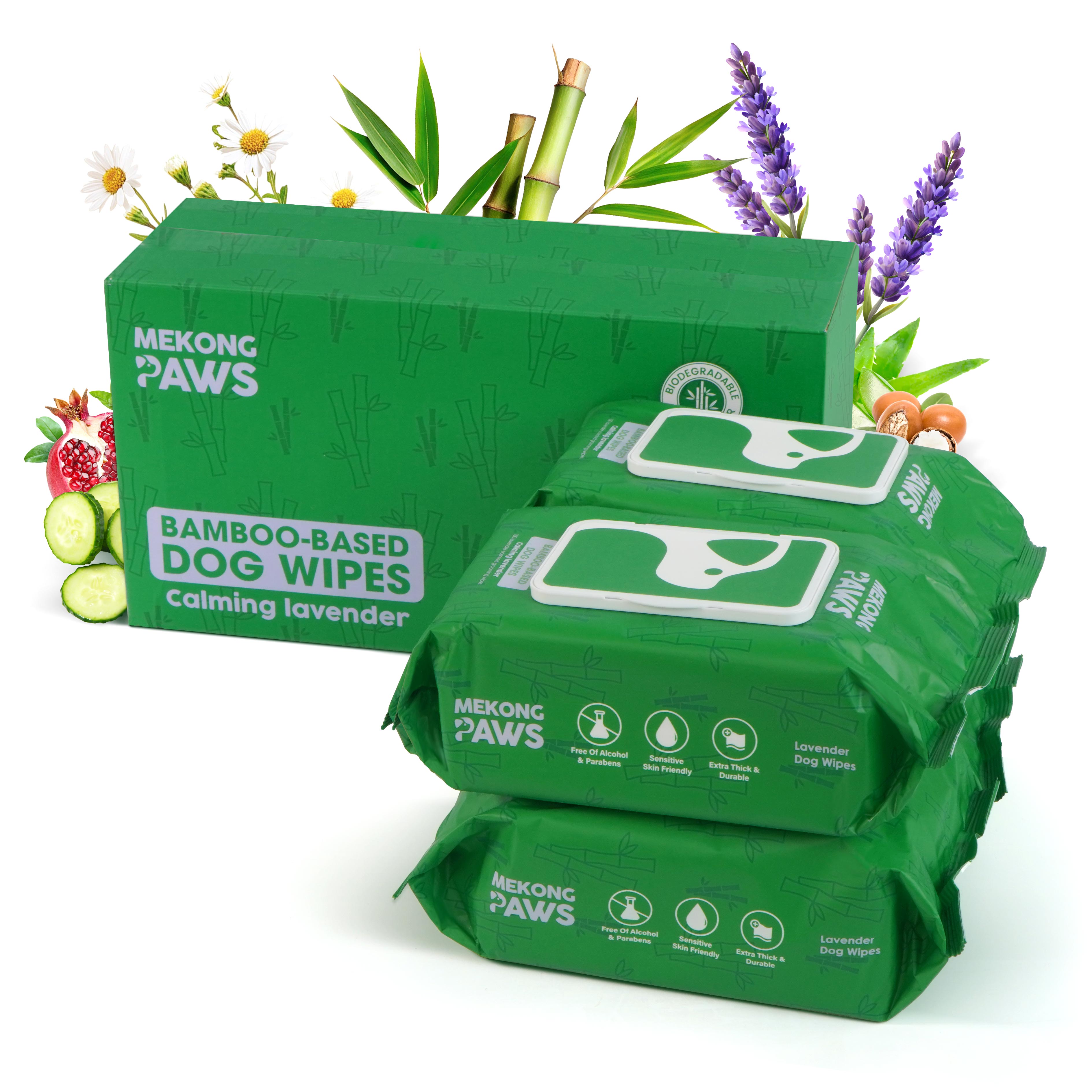 Mekong Paws Bamboo Dog Grooming Wipes