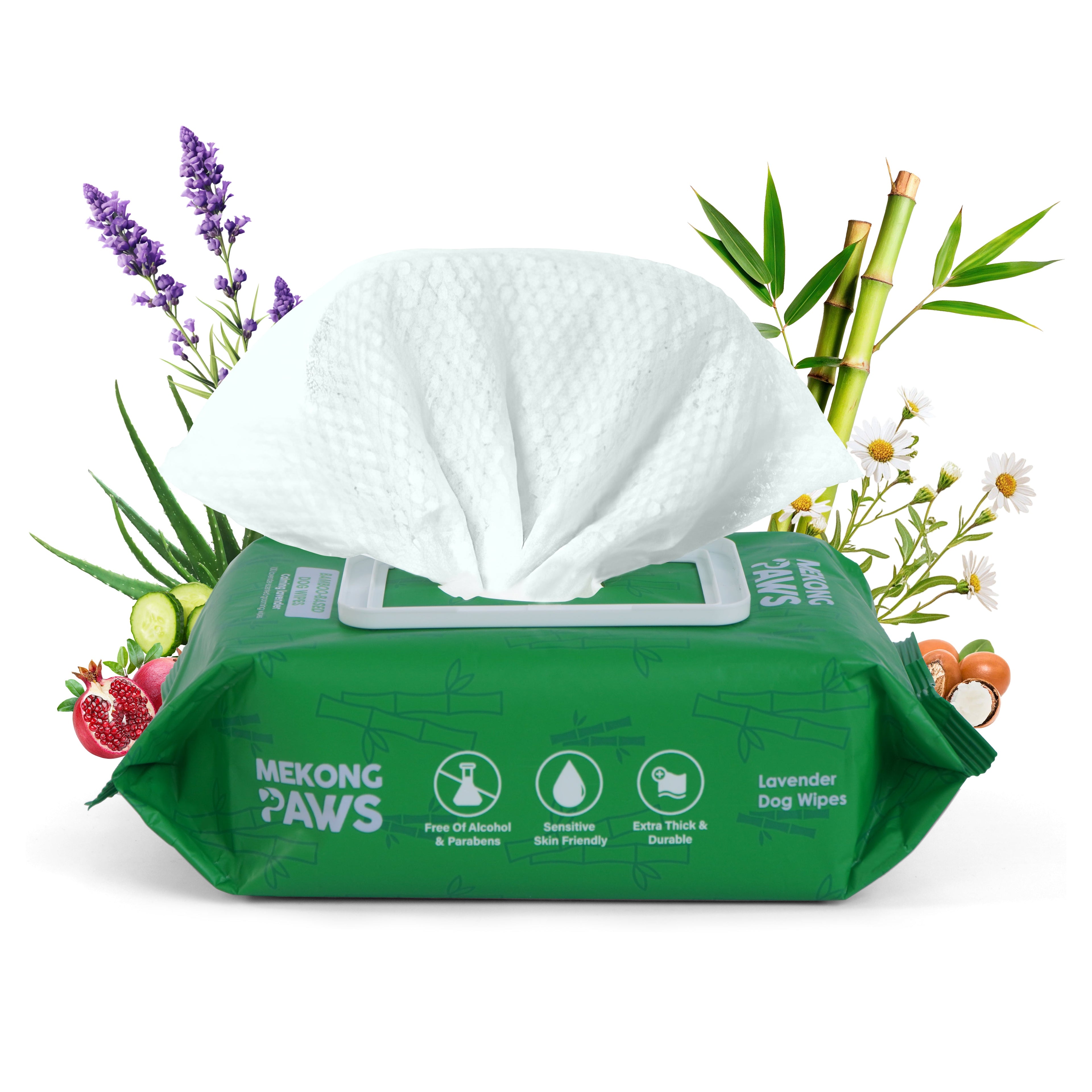 Mekong Paws Bamboo Dog Grooming Wipes