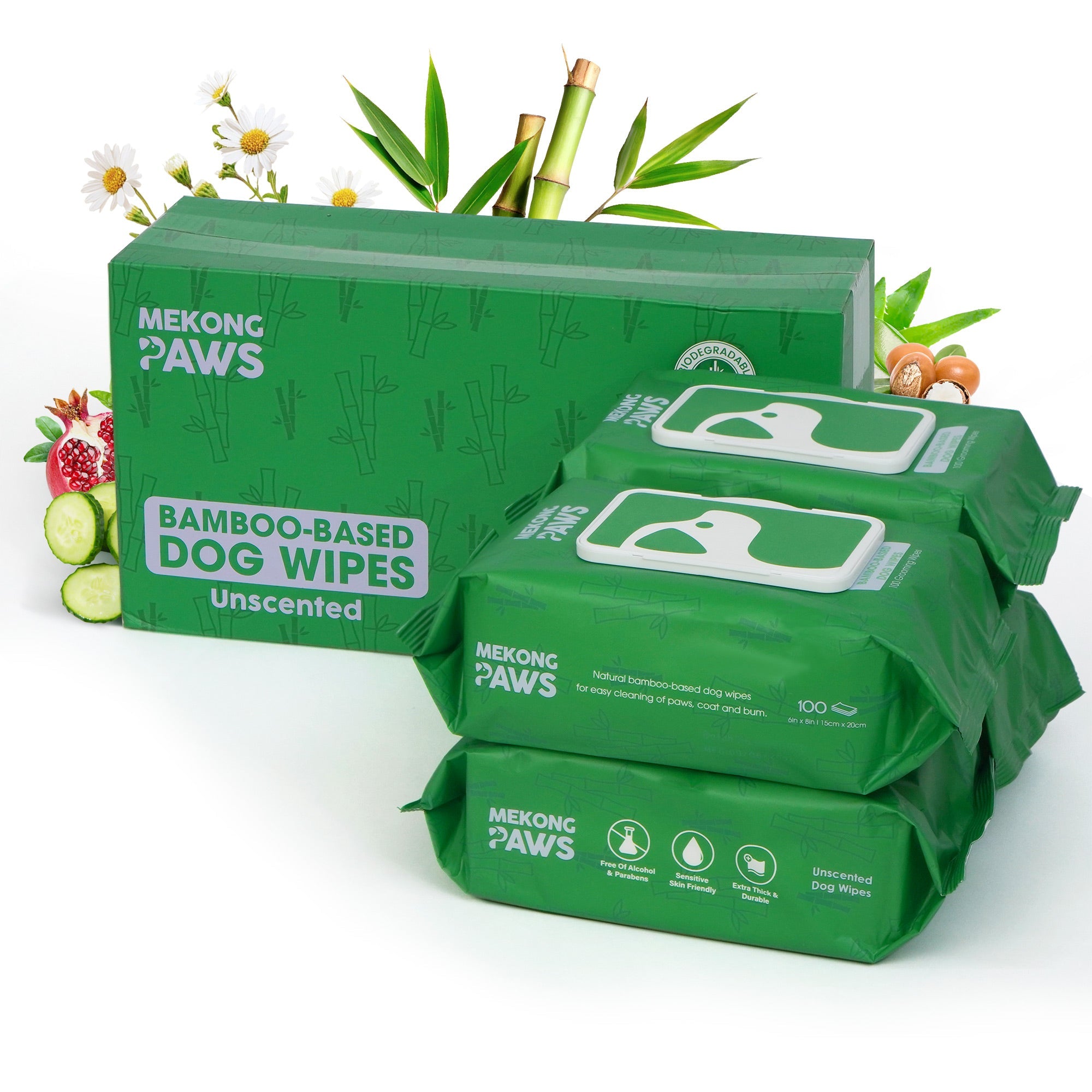 Mekong Paws Bamboo Dog Grooming Wipes