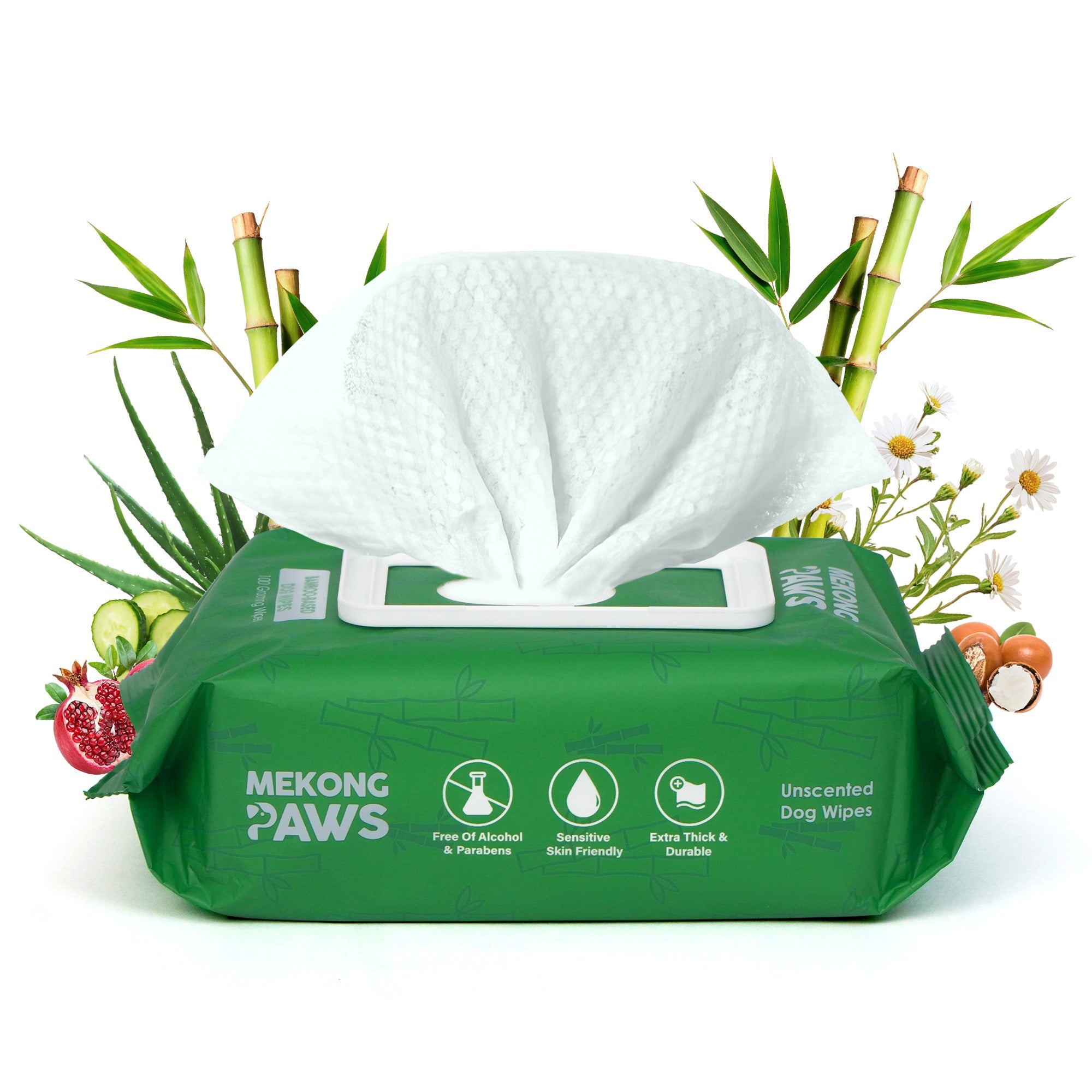 Mekong Paws Bamboo Dog Grooming Wipes