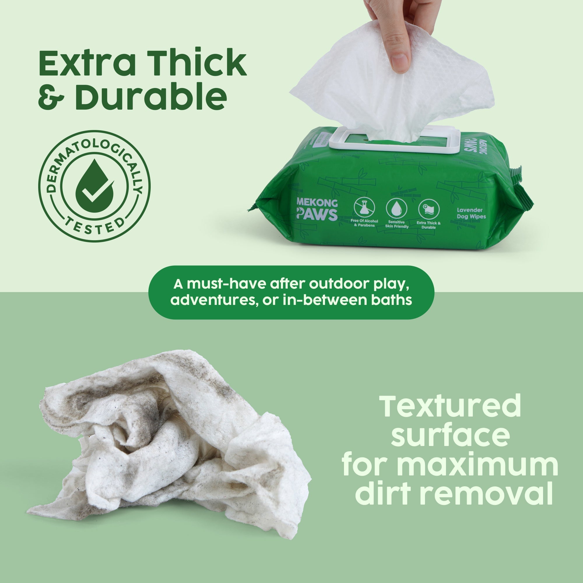 Mekong Paws Bamboo Dog Grooming Wipes