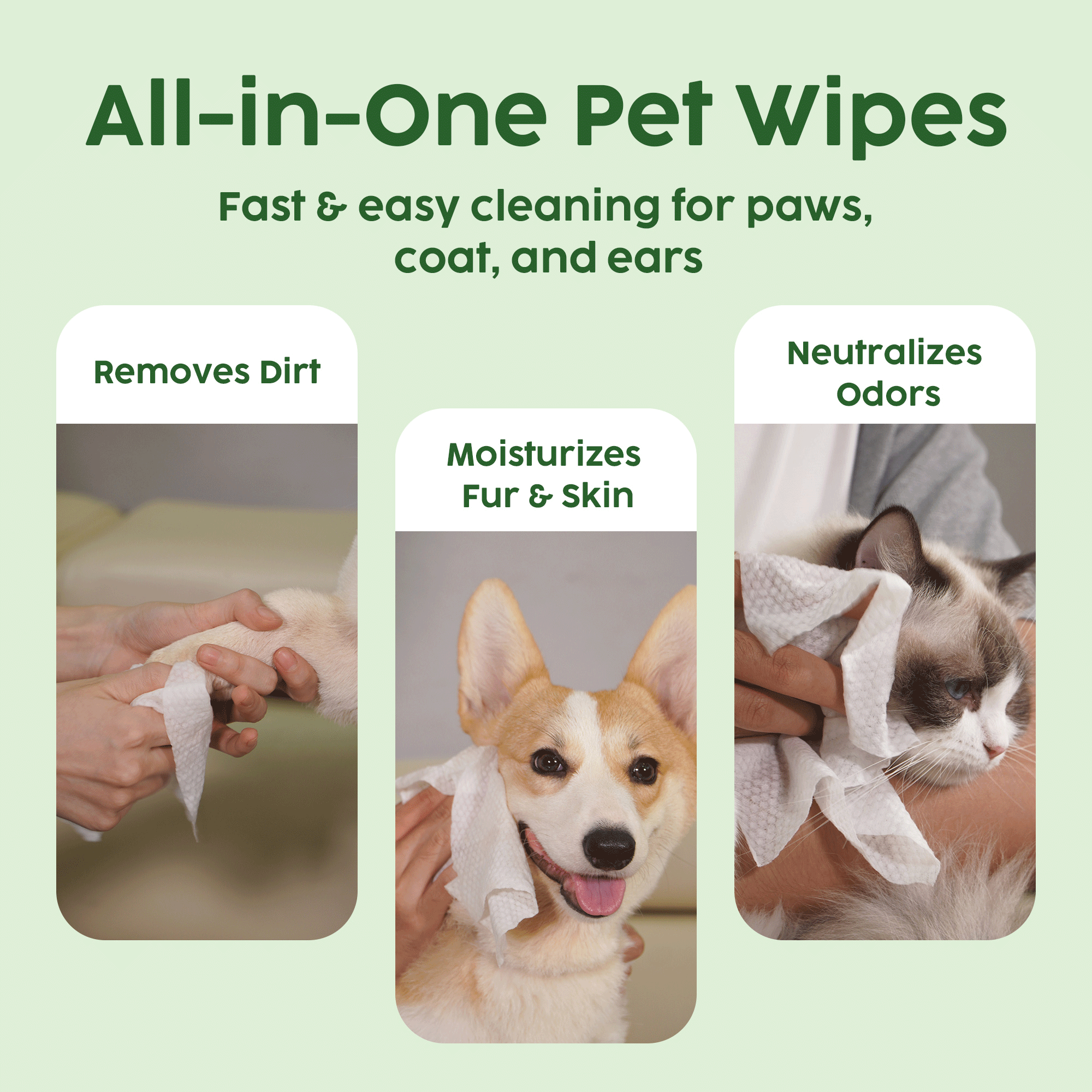 Mekong Paws Bamboo Dog Grooming Wipes
