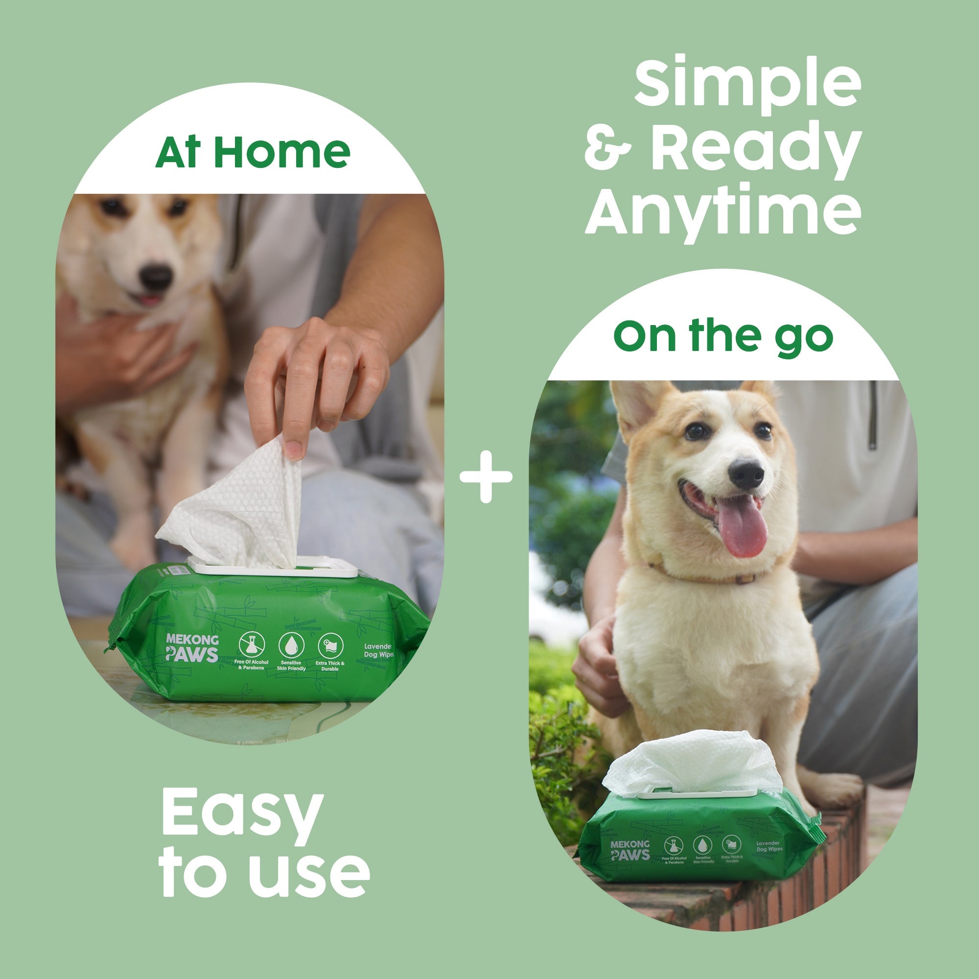 Mekong Paws Bamboo Dog Grooming Wipes